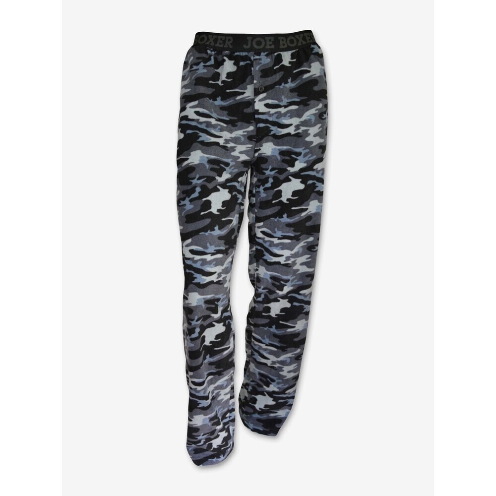 Joe Boxer Micro Fleece Pants Printed In Blue And Black Camo Size L NWT